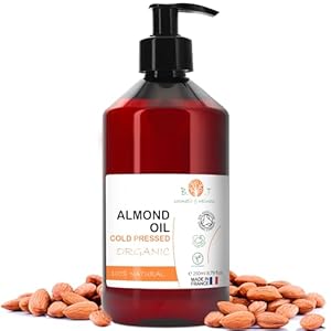 Aceite de Almendras Organico, Prensado en Frio, Puro, 100% Natural. Masaje Profesional, Cabello y Pestañas, Hidratante Corporal (Manos, Uñas) Facial (Antiedad), Estrias Embarazo – 250 ml