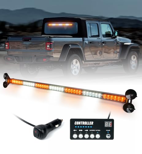 LUMENIX 31 Inch LED Traffic Advisor Strobe Light Bar w/Controller Rear Windshield Window Flashing...