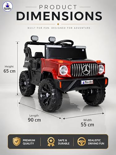 Image of 4x4 Battery Operated Jeep /s for Kids with Parental Control | Baby Ride On Electric Car with RGB Lights, Music & Swing Mode | Rechargeable Battery Car for Kids 2to6 Years