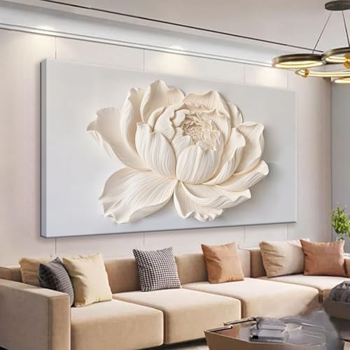 Image of TAIJXAGSG Canvas Wall Art Decor Painting White Flower Plants Wall Decor Botanical Modern Wall Art Print Paintings Decorations Artwork Pictures For Bedroom Living Room Home Office Artwork 20 inchx40 inch
