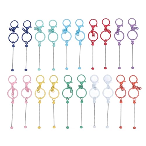 Porte-clés perlés en fer multifonctionnel 10 couleurs pour DIY