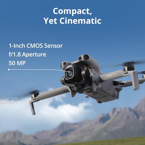 Image of DJI Mini 5 Pro Drone Fly More Combo Plus with RC 2 Controller (With Screen) Folding Drone with 4K Video, Under 249g, 52 Mins Flight Time, 3 Batteries Bundle with 128GB Memory Card, CPS 2 Year Warranty