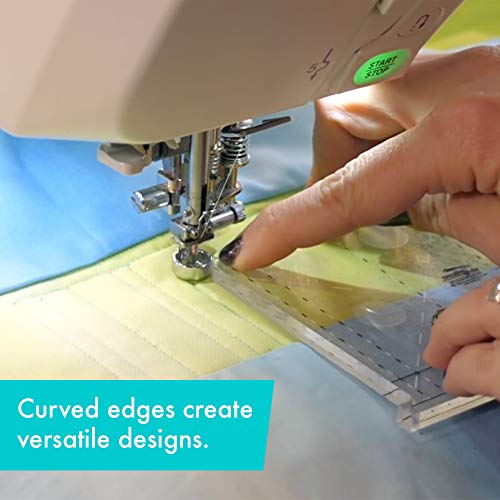 Creative Grids Machine Quilting Tool – Shorty – CGRQTA1 Made in USA, Non-Slip Grip Acrylic Quilting & Sewing Template Ruler for Free-Motion Quilt Patchwork Design Domestic Sewing & Longarm Machines - Thumbnail 6