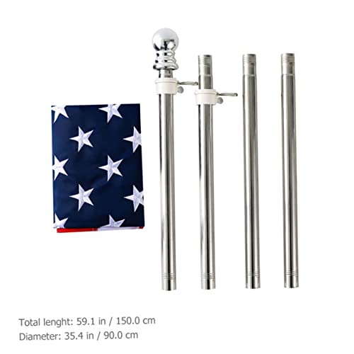 Mât drapeau américain acier inoxydable kit extérieur résistant pour bateau