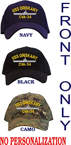 Gorra de béisbol bordada USS Oriskany CVA-34 azul marino miniatura 3
