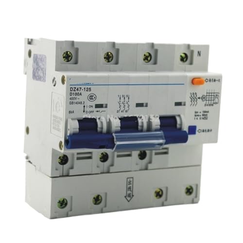 Disjoncteur triphasé DZ47LE 100A type D à haute isolation pour réseaux exigeants 400V