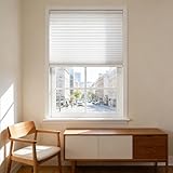 Plissee Ohne Bohren 24 x 100 cm Lichtschutz, Lichtundurchlässig, Sicht- Und Sonnenschutz, mit Klemmfix, Thermo Plissees Jalousien für Fenster Und Tür, Weiß