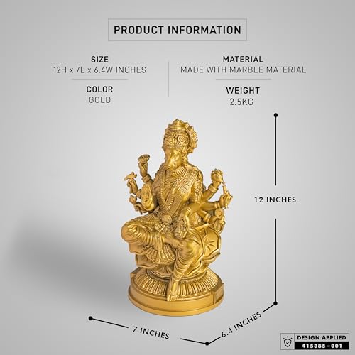 Image of SILAII Goddess Varahi Amman Sculpture - 1 FEET Gold Finish, Handcrafted Statue for Puja Room, Home Decor, and Gifting