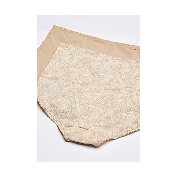 Bali-Womens-Cotton-Light-Control-Shapewear-Brief-Fajas-2-Pack-DFX037 Bali womens Cotton Light Control Dfx037 2-pack shapewear briefs, Nude/Lace for Flowers, 3X-Large Plus