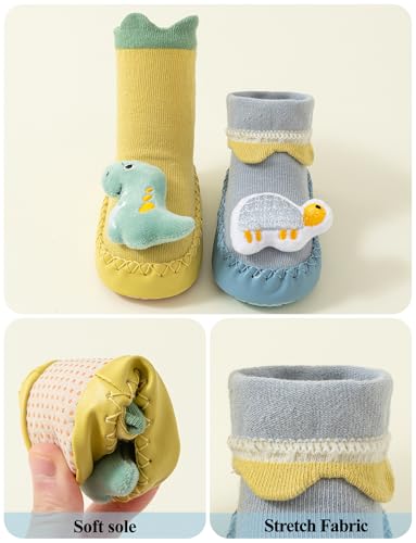 Happy Cherry Baby Kid Non-slip Rubber Sole Socks Shoes Indoor Soft First Walking Floor Booties Slipper for Toddler Girls Boys4