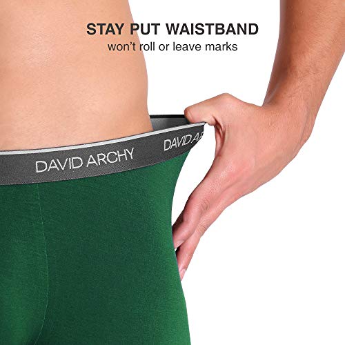 Image of DAVID ARCHY Men's Underwear Ultra Soft Comfy Breathable Bamboo Rayon Trunks in 4 or 7 Pack
