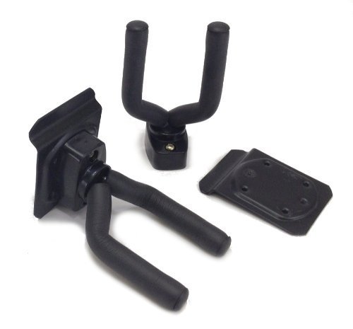 Top Stage JX-10 Set of 2 Guitar Hangers Slatwall Display Stands, Black
