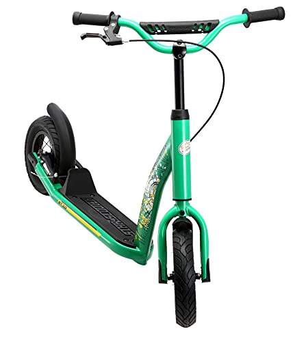 STAR SCOOTER Kinder Tret Roller ab 5 Jahre | City Kick Scooter Luftreifen H&ouml;henverstellbar 10 Zoll New Gen | Gr&uuml;n