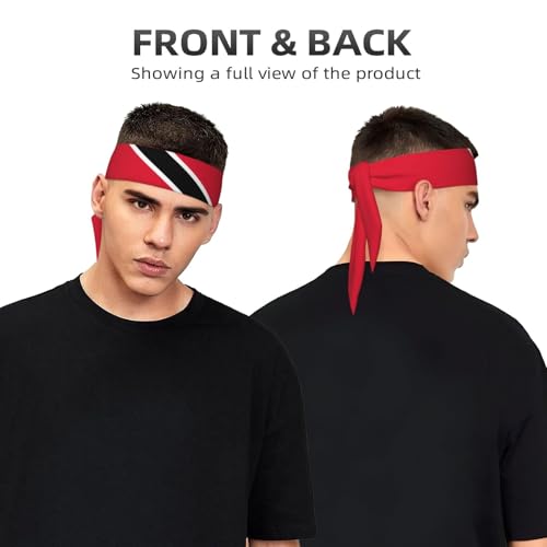 Trinidad and Tobago Tobagonian Sports Head Ties for Men Women Tie Headband Tie Back Hairband Sweatbands for Tennis Ninja Karate Running Yoga by WENNGNGT - Used condition - Image 4