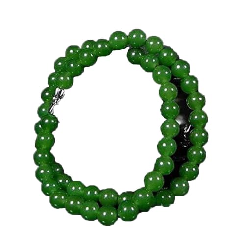 Collier jade vert naturel 6-7mm authentique bijou artisanal chinois