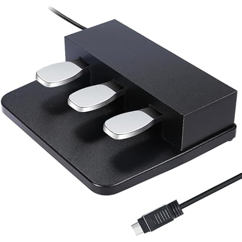 ATNEDCVH 3-Pedal for Digital Keyboard Piano,3 Pedal Unit Compatible for Yamaha DGX640,DGX650, DGX660,KBP500, KBP1000, KBP2000, KBP3000 Electric Piano Cover