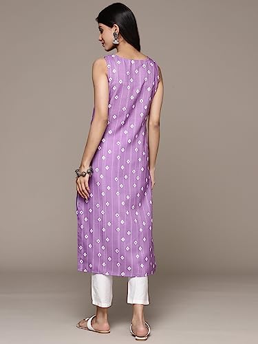Image of ishin Women's Silk Ethnic Motifs Purple Straight Kurta