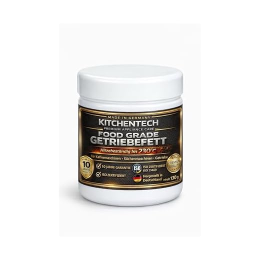 KitchenTech Food Grade Getriebefett 130g – Hitzebeständig bis 230°C – Lebensmittelecht – Für Küchenmaschinen & Kaffeemaschinen – Premium Schmierfett Made in Germany
