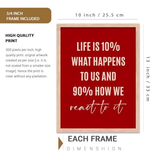 Image of kotart - Quotes Frames for Wall Decor - Motivational Photo Frame for Wall Decoration - Quotes Wall Poster with Frame for Room and Office - Set of 6 (10x13, G)