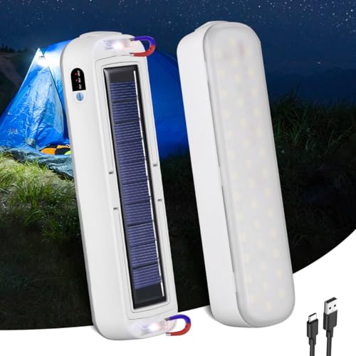 NAKCNM Camping Lantern Solar LED Camp Lamp Light Rechargeable 5 Modes 2000 Lumens Camp Light with Magnet and Hook, Portable Tent Light for Camping Emergency Power (White)