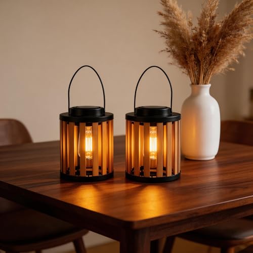 Solarlaternen für den Außenbereich, wasserdicht, geeignet für Gärten, Hinterhof, Terrassendekoration, Geburtstagsgeschenke für Frauen, Mutter, Oma, hängende Gartenleuchten für draußen, 2 Stück