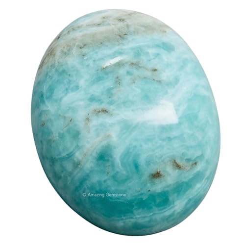 Image of Amazing Gemstone Caribbean Calcite Crystals and Healing Stones - Large Palm Stone Piedra for Good Luck, Balanced Positive Energy, Meditation - Unique Stocking Stuffers, Birthday Gifts