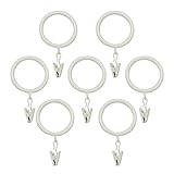 Beme International Decopolitan 1-Inch Drapery Clip Rings, White, Set of 7