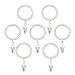 Beme International Decopolitan 1-Inch Drapery Clip Rings, White, Set of 7
