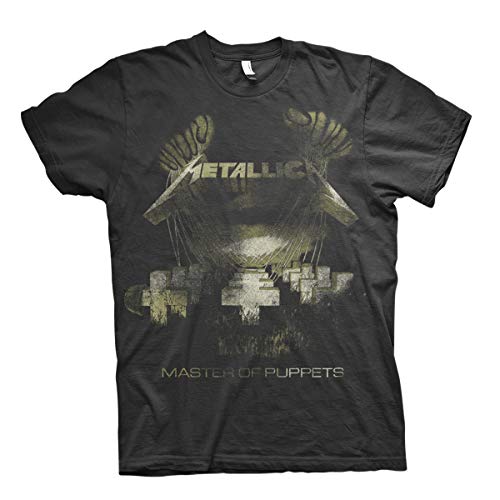 Image of Metallica Master of Puppets Distressed Official Tee T-Shirt Mens Unisex (Large) Black