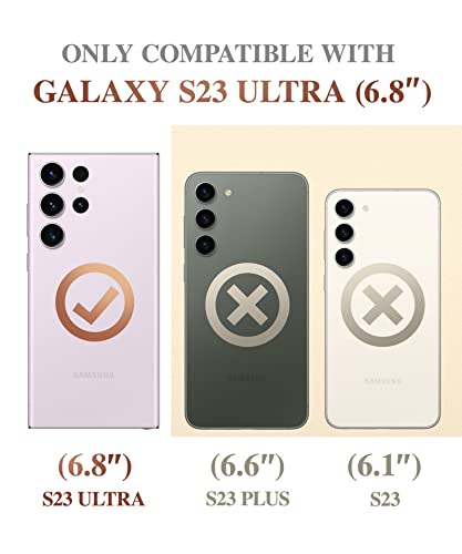 Image of GVIEWIN for Samsung Galaxy S23 Ultra Case, [Slide Camera Cover & Built-in Anti-Spy Privacy Screen Protector] [2 Front Frames] Shockproof Military Grade Marble Phone Case for S23 Ultra 6.8 inch (Quicksand)