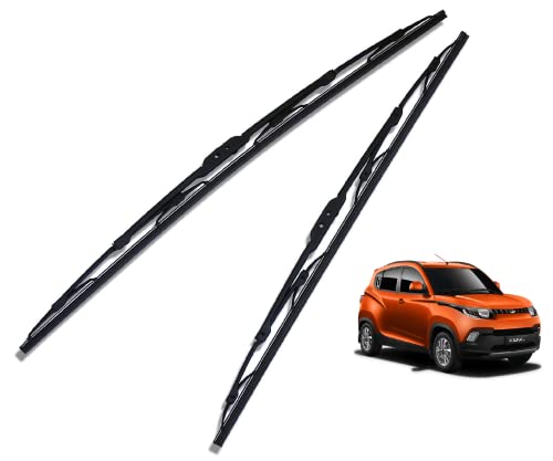Image of Euro Care Metal Type Wiper Blade Compatibility with Mahindra KUV100 Windshield Car Wiper Blade Size D-20,P-18
