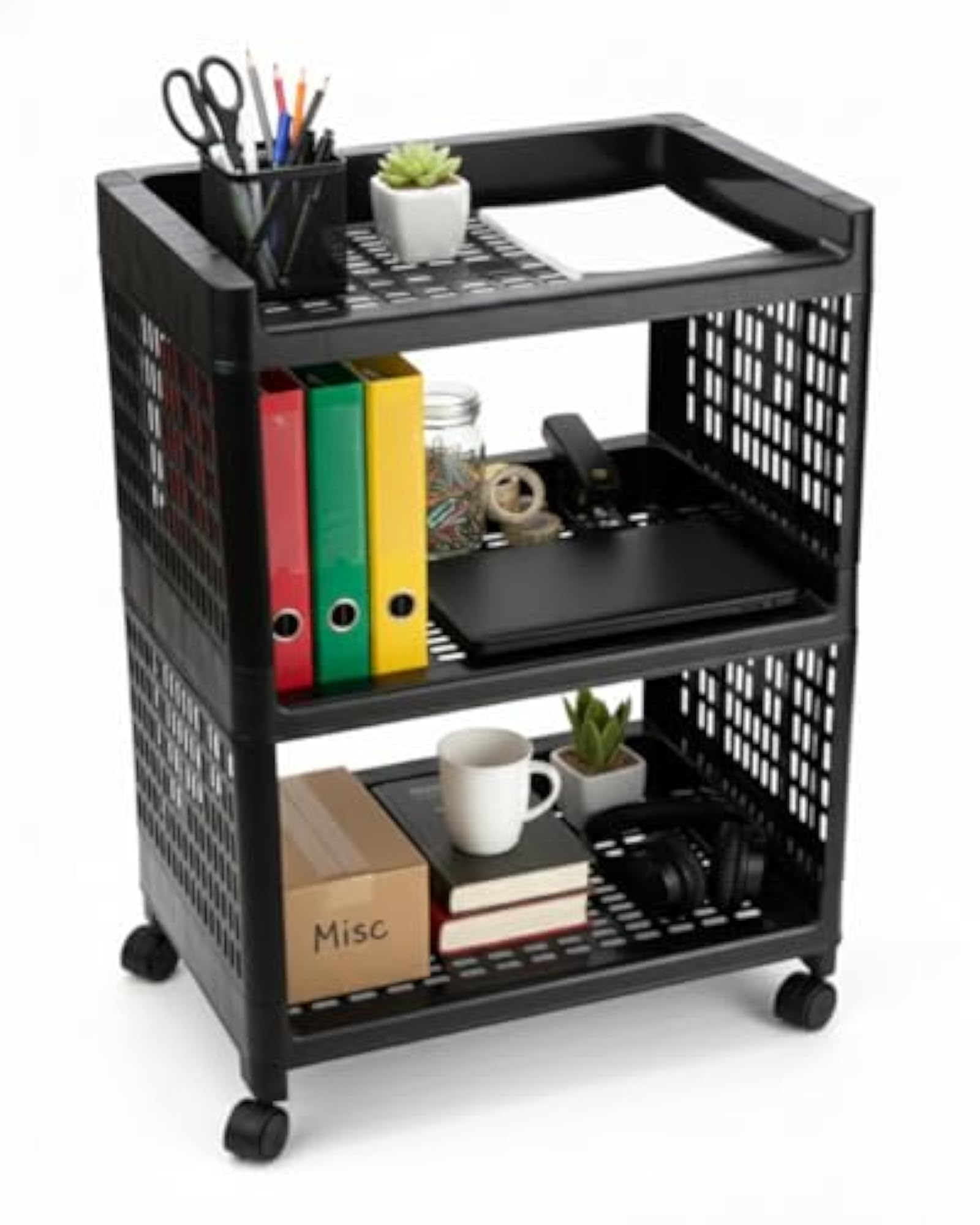 Rectangular Multi-Purpose Kitchen Storage Basket Rack Trolley