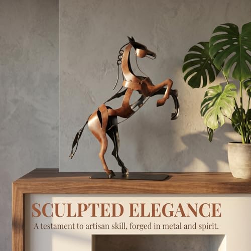Estatua de Caballo de Metal Hecha a Mano y Pintada miniatura 4