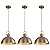 Haolaike Gold Pendant Lights Kitchen Island Industrial Pendant Light Fixtures Dome Kitchen Island Lights Metal Shade Modern Pendant Lighting for Bar Farmhouse Dining Room Bedroom Hallway?3 Packs?