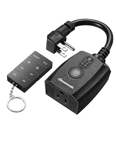 DEWENWILS Dusk to Dawn Outdoor Dimmer Plug with Timer for String Lights