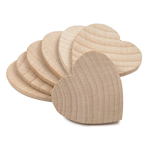 Wood Heart 1-3/4 Inch, Natural Unfinished Wooden Heart Cutout Shape, (1.75 inch), Wood Hearts (1-3/4â€ Tall x 1/8â€ Thick) - Bag of 100