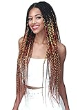 BOBBI BOSS Synthetic Hair 13x5 Frontal Lace Wig - MLF623 KNOTLESS BOX BRAID 30, Natural Style Wig, Hand-Crafted Knotless Triangle Braid (1B)