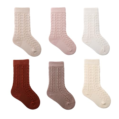 Toddler Girls Crew Socks Ruffle Lace Trim Cotton ankle Socks Kids Frilly Dress Socks Solid