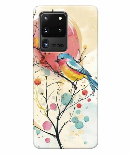 Image of Printed Hard Back Case Cover & Compatible for Samsung Galaxy S20 Ultra | Birds Painting Art (Multicolor) - D1199