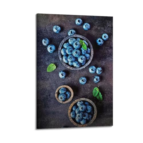 Toile fruits et myrtilles moderne pour chambre élégante