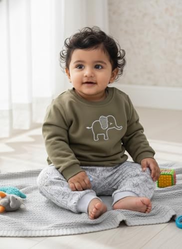 Image of BABY GO Baby Boys & Baby Girls Cotton Clothing Set | Full Sleeve T-Shirt & Pants | Newborn Infant Outfit | Soft Night Suit with Cute Print | Casual Dailywear Infant Clothes