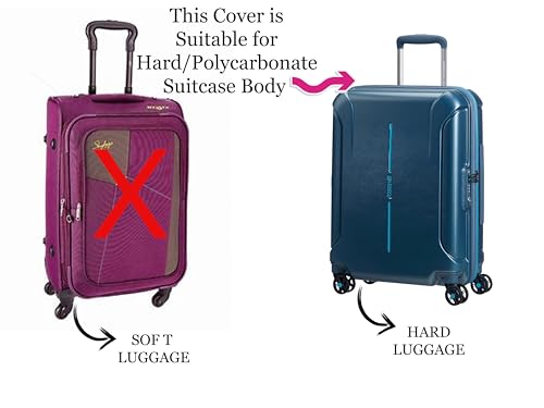 Image of Fabam Set of 3 Suitcase Cover for Hard /Polycarbonate Trolley Luggage Bag | Transparent Water-Dustproof with Zip and Hoop-Loop Closure 20-24-28 inch Inch Cover ONLY (Suitcase NOT Included)