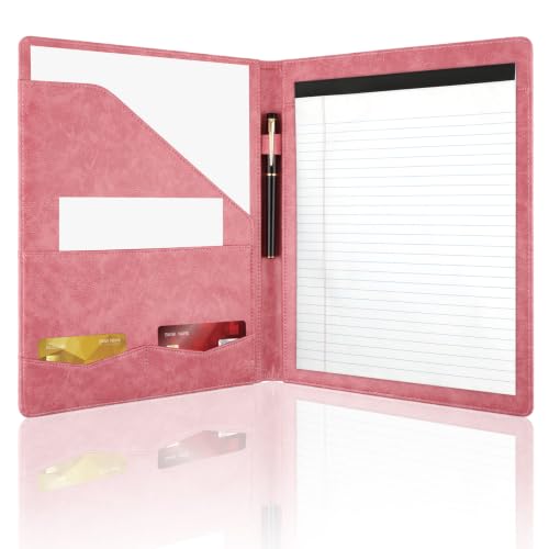Image of Professional Padfolio Portfolio Binder, Faux Leather, Rose Gold