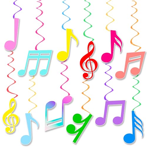 Music Note Party Hanging Swirls Musical Birthday Party Decoration Colorful