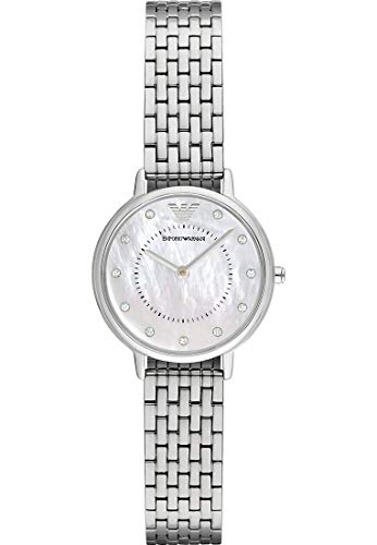 Emporio Armani Watch for Women, 28mm Quartz Two Hand Movement with Stainless Steel Or Leather Strap