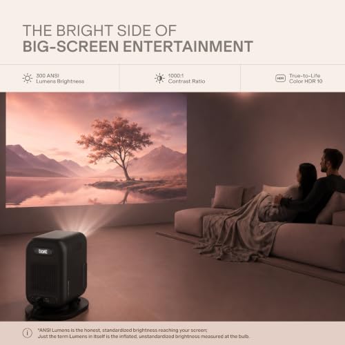 Image of boAt Cinehead F1 Portable Home Projector,Google TV Official,Certified OTT Apps,Native 1080p, 4K Ultra HD, 300 ANSI Lumens, 6W Dolby,Auto Focus & Keystone,Dust-Proof Projector for Home (Eclipse Black)