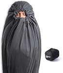 Litume Velvet Sleeping Bag Liner No Zipper Mummy Sleep Sack Backpacking, Camping, Voyage, Hôtel, Hostal, Voyager, Léger Compact Drawstring Hood Skin Friendly