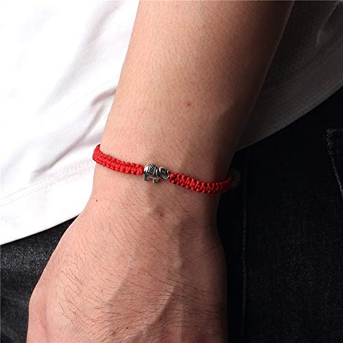Kelistom 6Pcs Red String Evil Eye Charm Bracelets For Women Men Teen Girls Boys Handmade Macrame Braided Kabbalah Bracelet For Protection Friendship Adjustable (1 Elephant) #TOP3