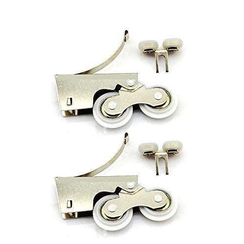 YUANQIAN – Poulie silencieuse en acier inoxydable/alliage de titane à deux roulettes pour porte de garde-robe coulissante (YQ-1038-Double -pair)