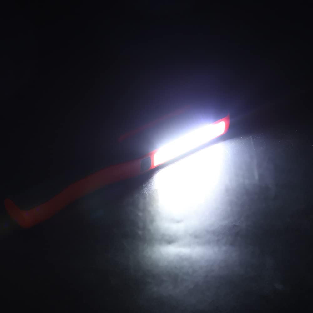 Powerful,Rechargeable LED Work Light with Magnetic Clip,Rotating Angle Adjustment,Clip Work Light for Home Workshop Camping (Red)